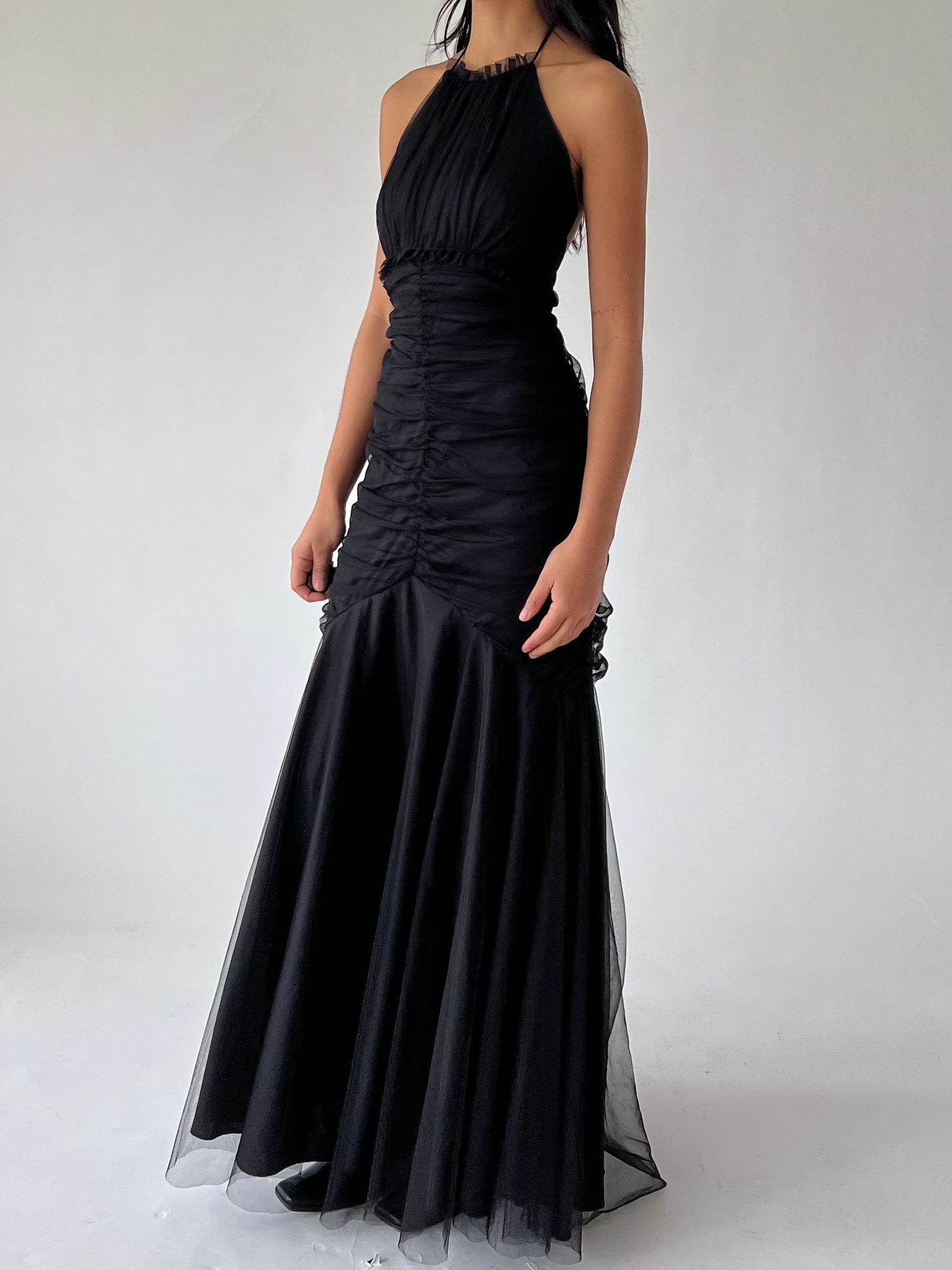 90s tulle halter gown