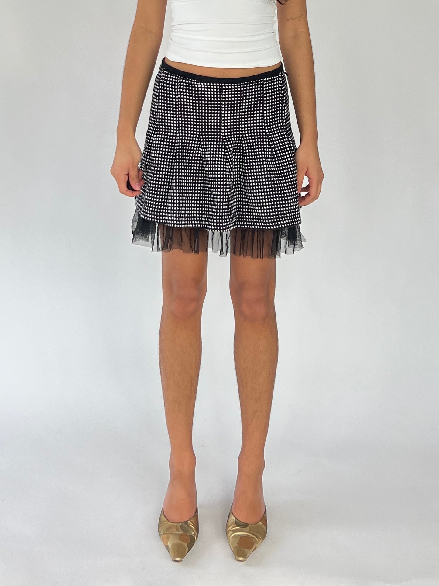 2000s polkadot mini skirt