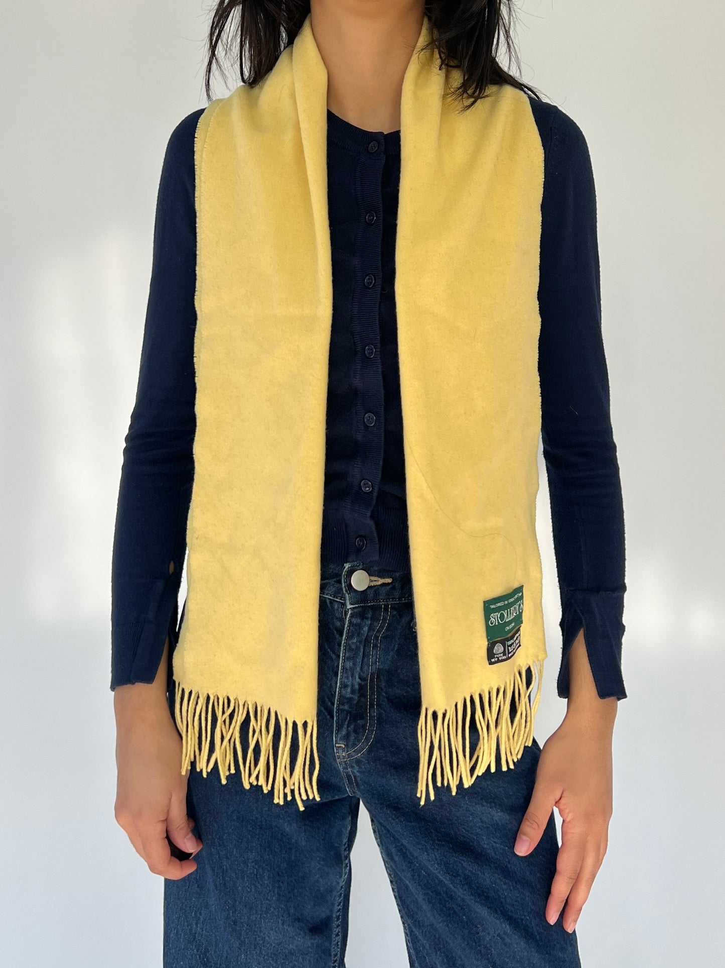 vintage yellow wool scarf