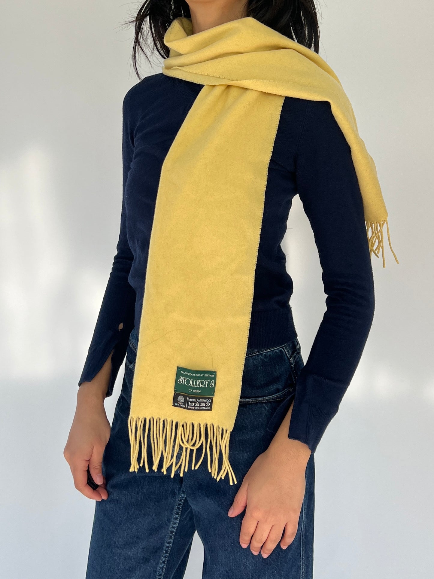 vintage yellow wool scarf