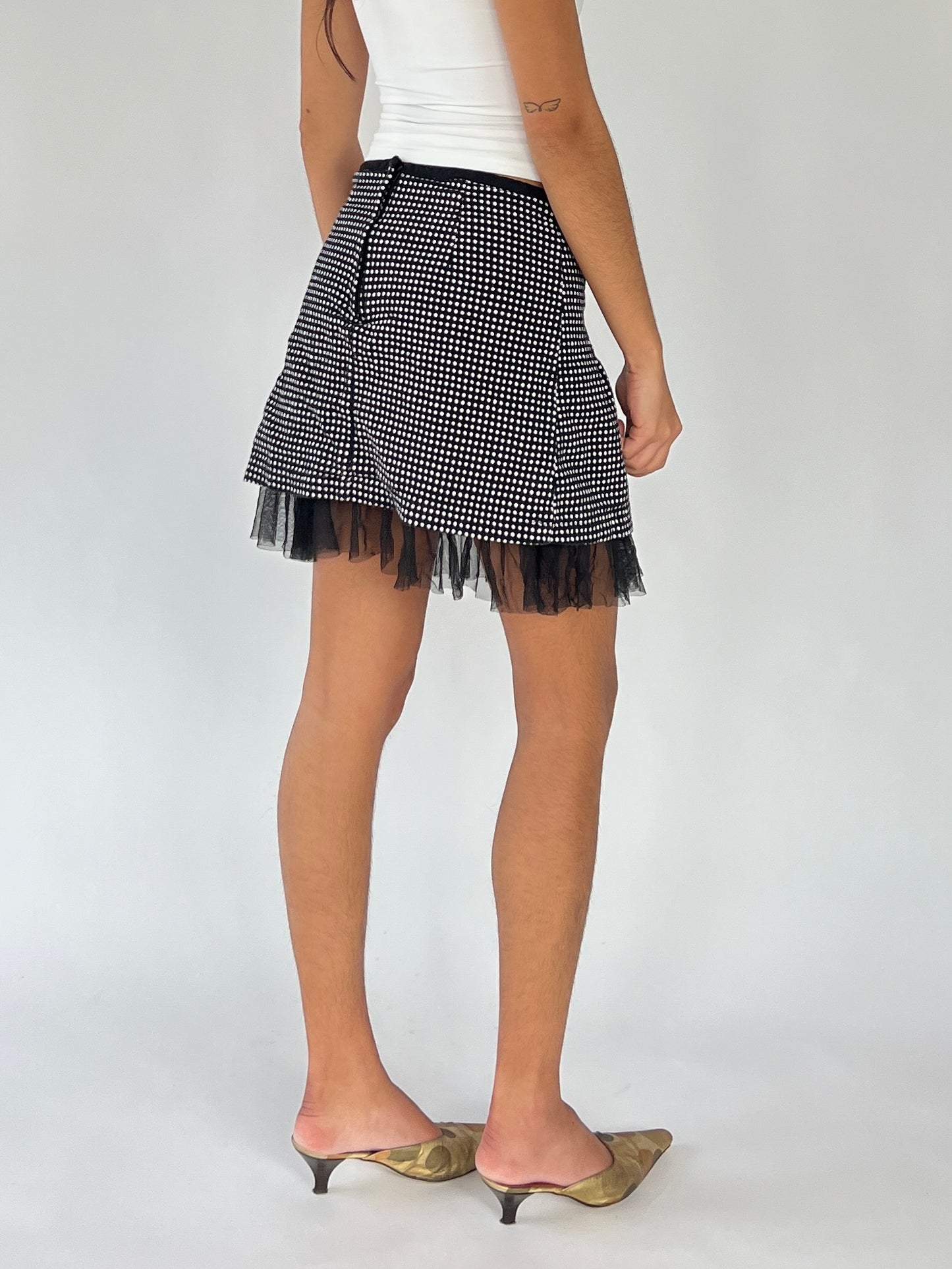 2000s polkadot mini skirt