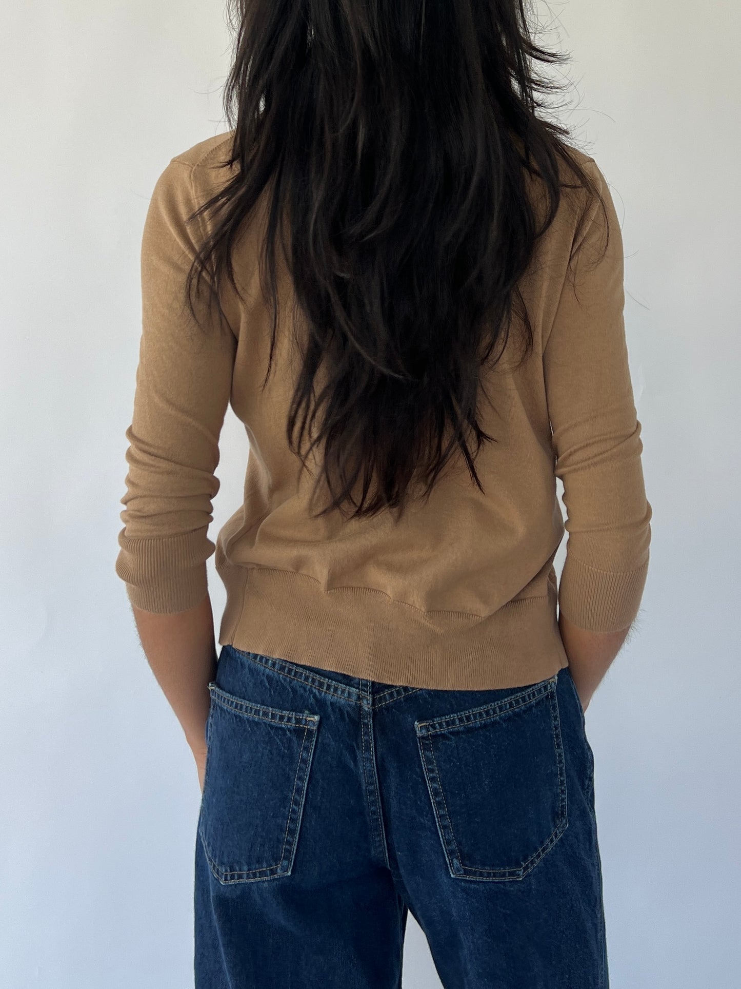 brown cardigan