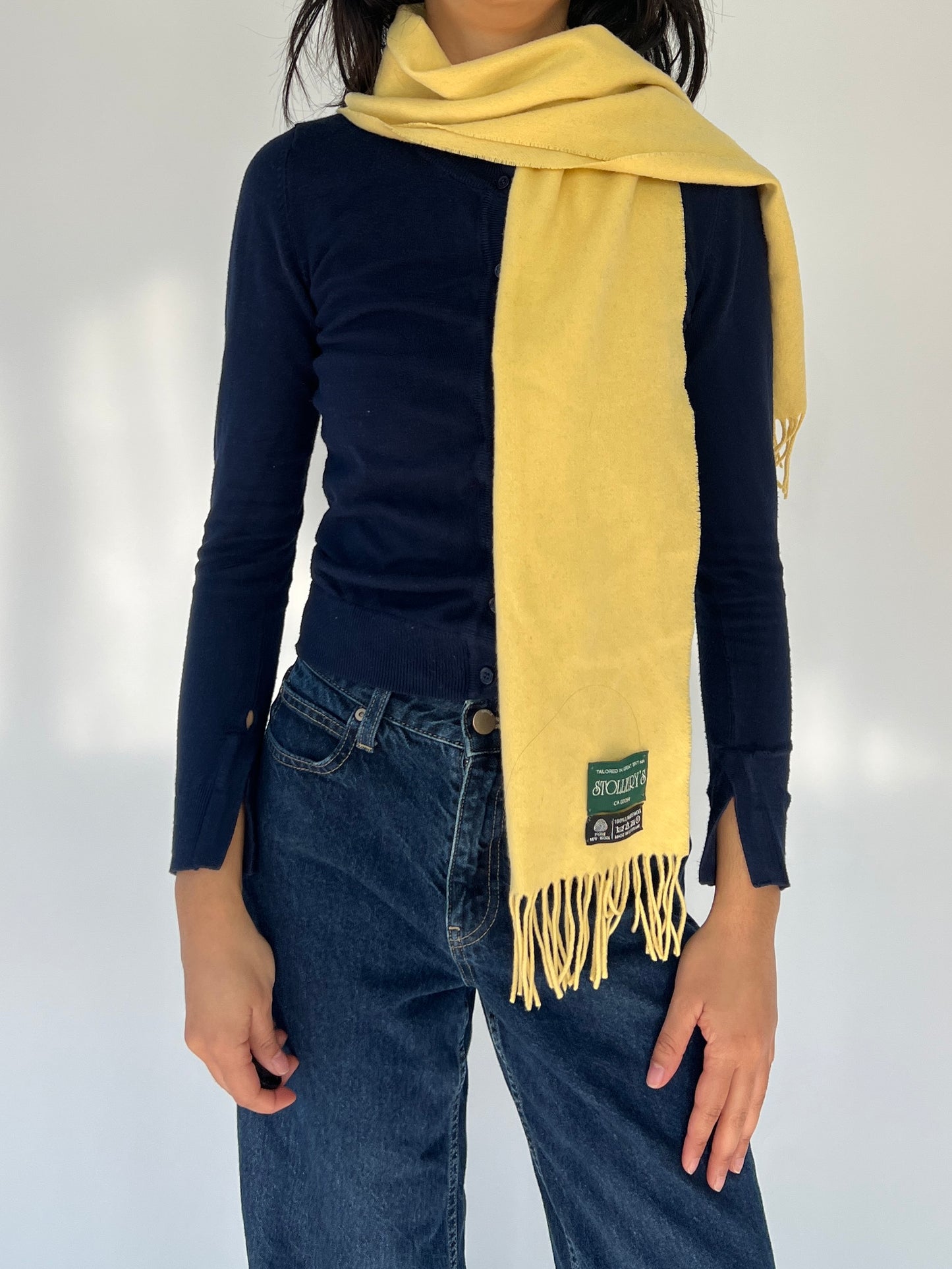 vintage yellow wool scarf