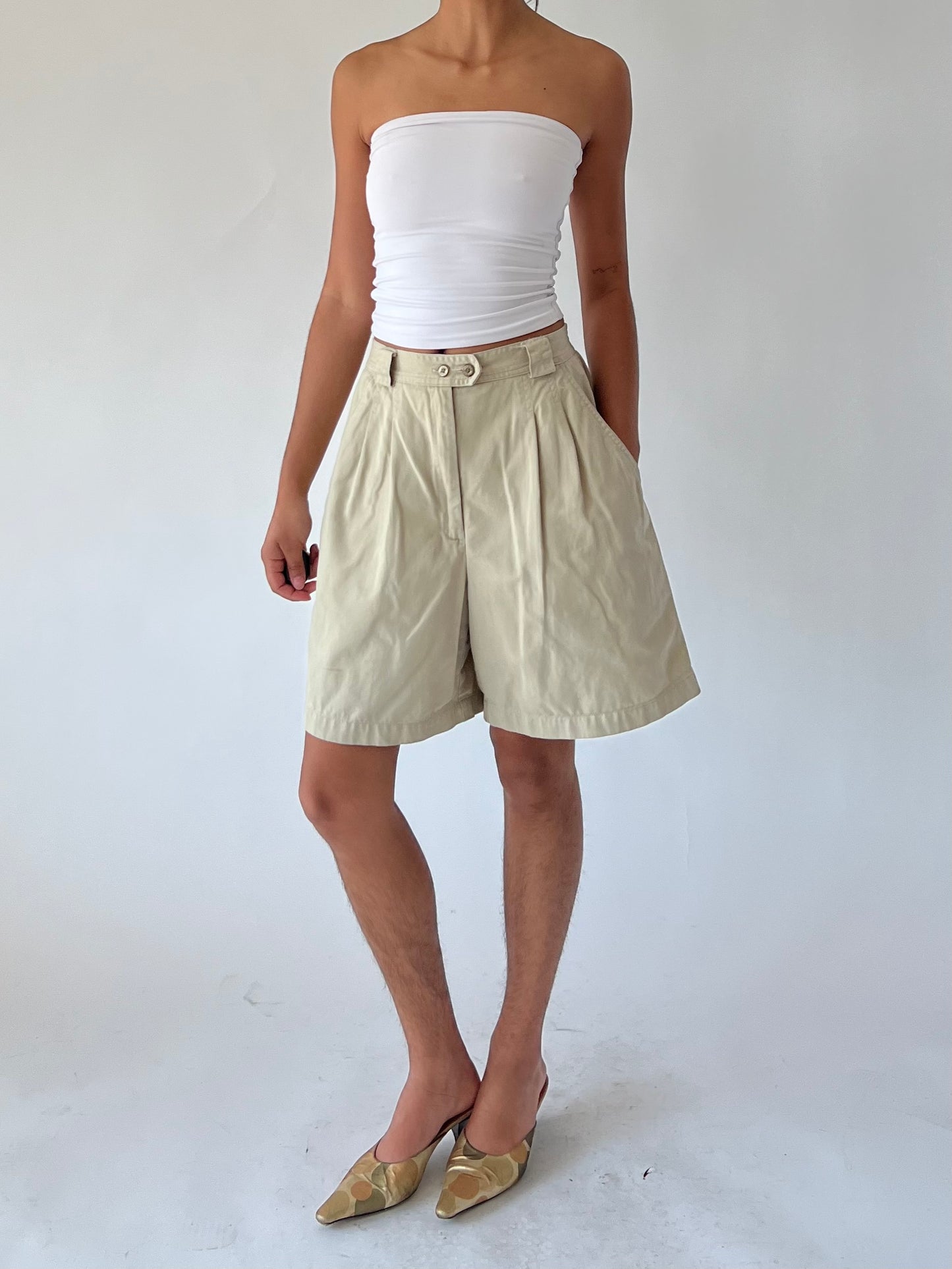 khaki shorts