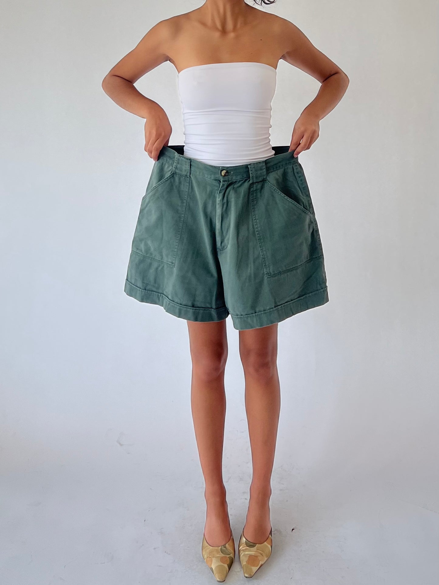 vintage denim cargo shorts