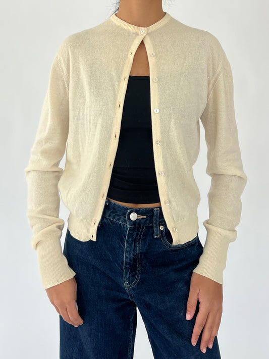 80s cashmere beige cardigan