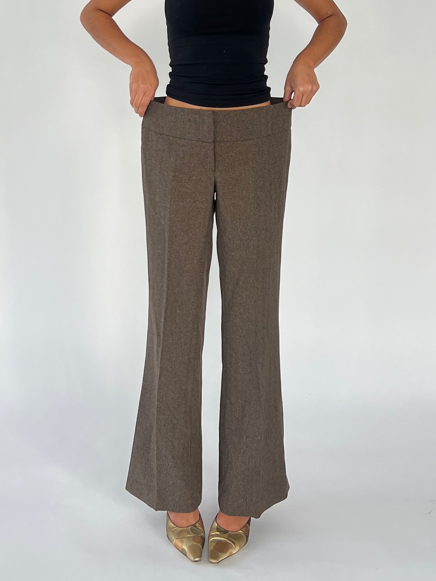 2000s brown flare pants