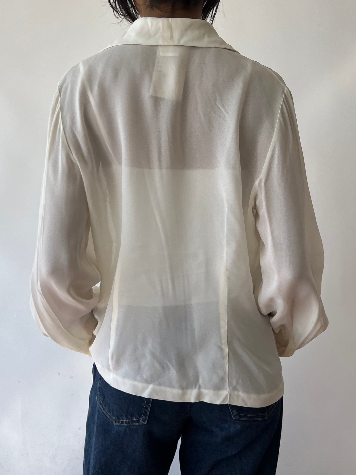 80s off white blouse