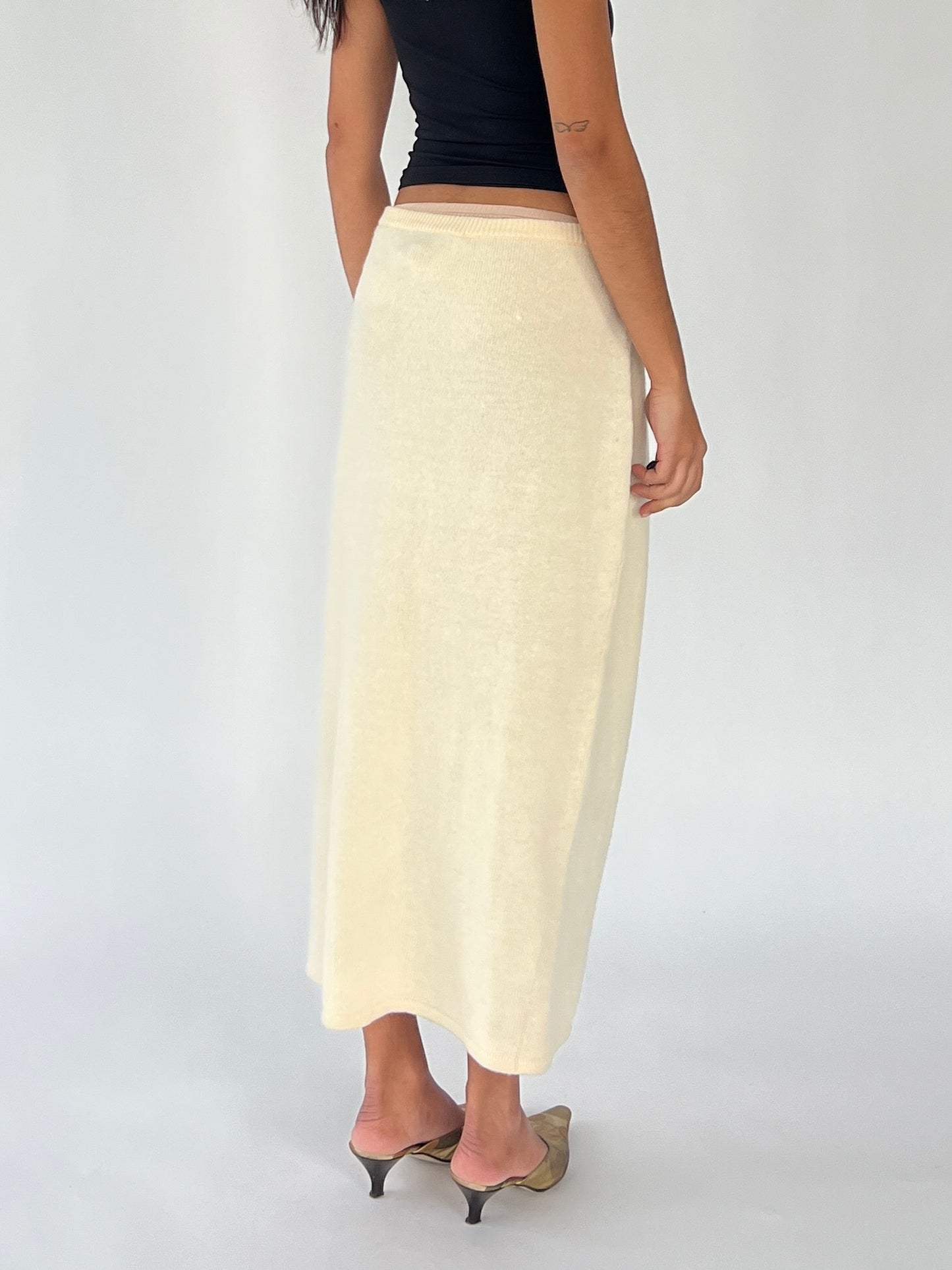 90s wool blend maxi skirt