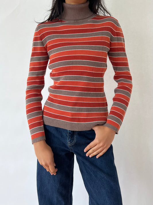 stripped turtle neck sweater