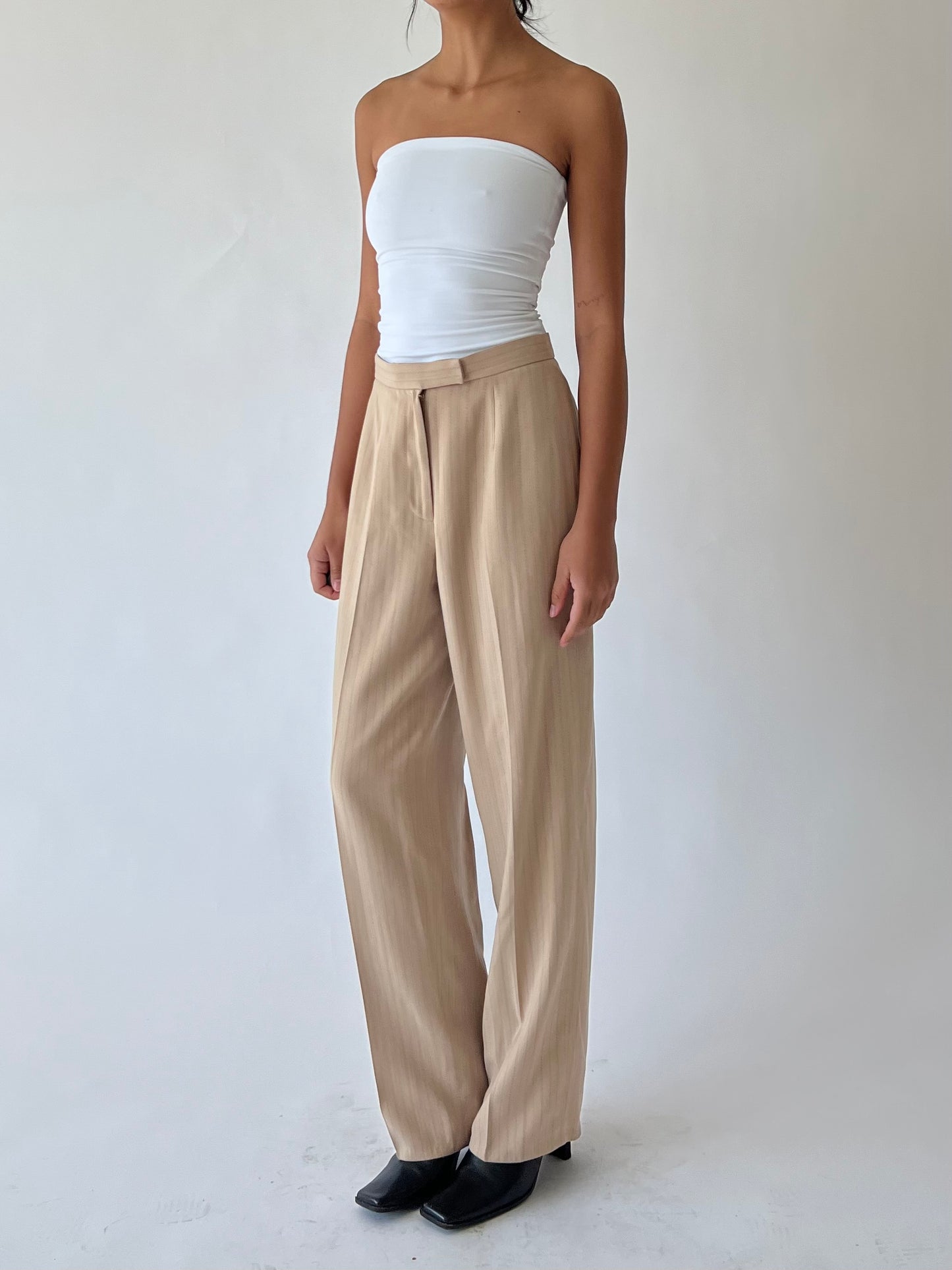 vintage tan striped pants