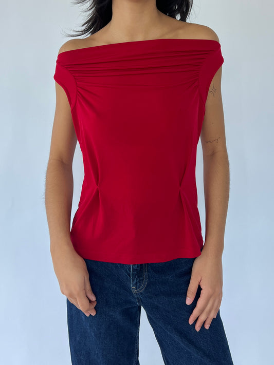90s red blouse