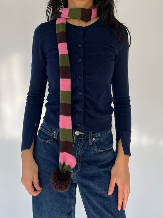 2000s stripped skinny scarf