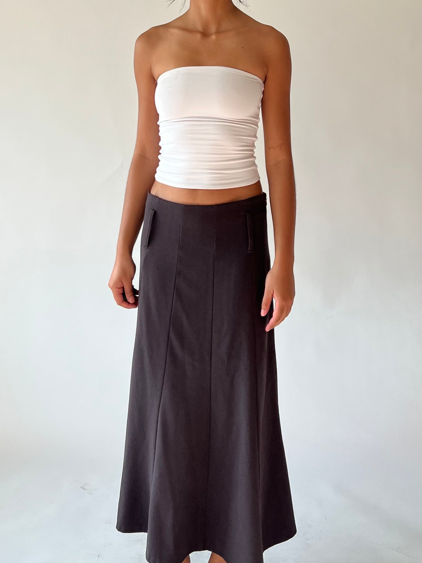 90s brown maxi skirt