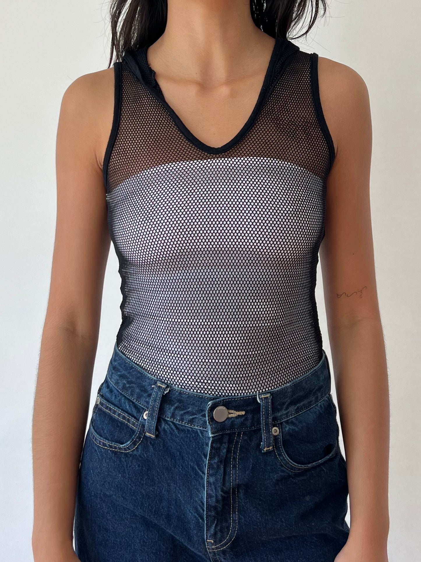 90s rave fishnet bodysuit