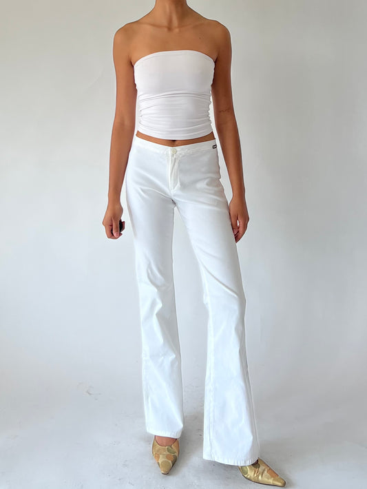 90s white flare pants
