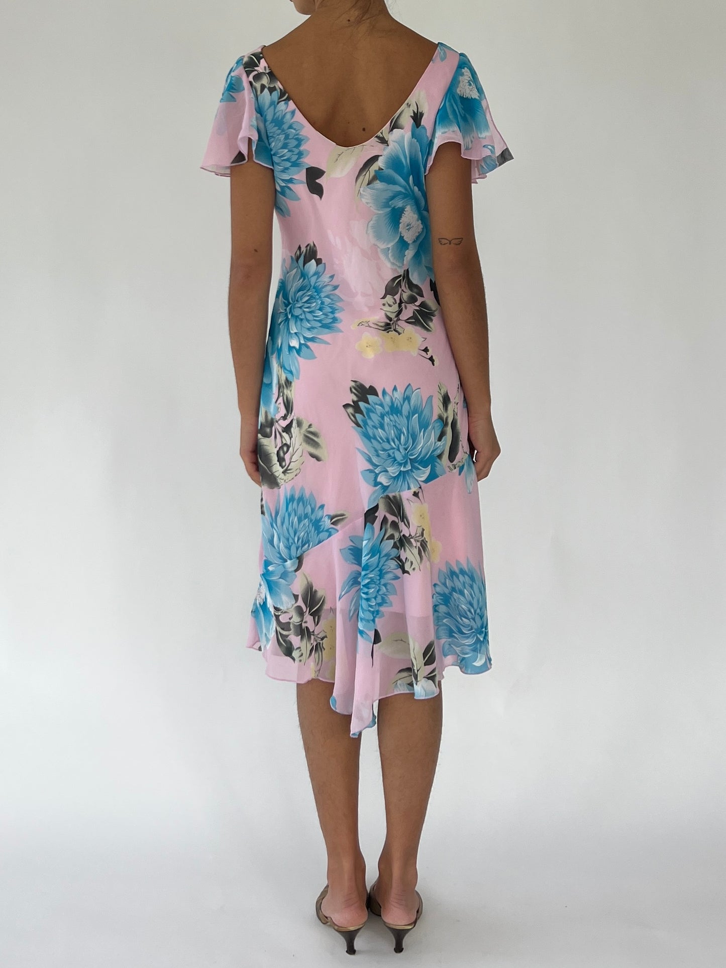 2000s floral fairy midi dress
