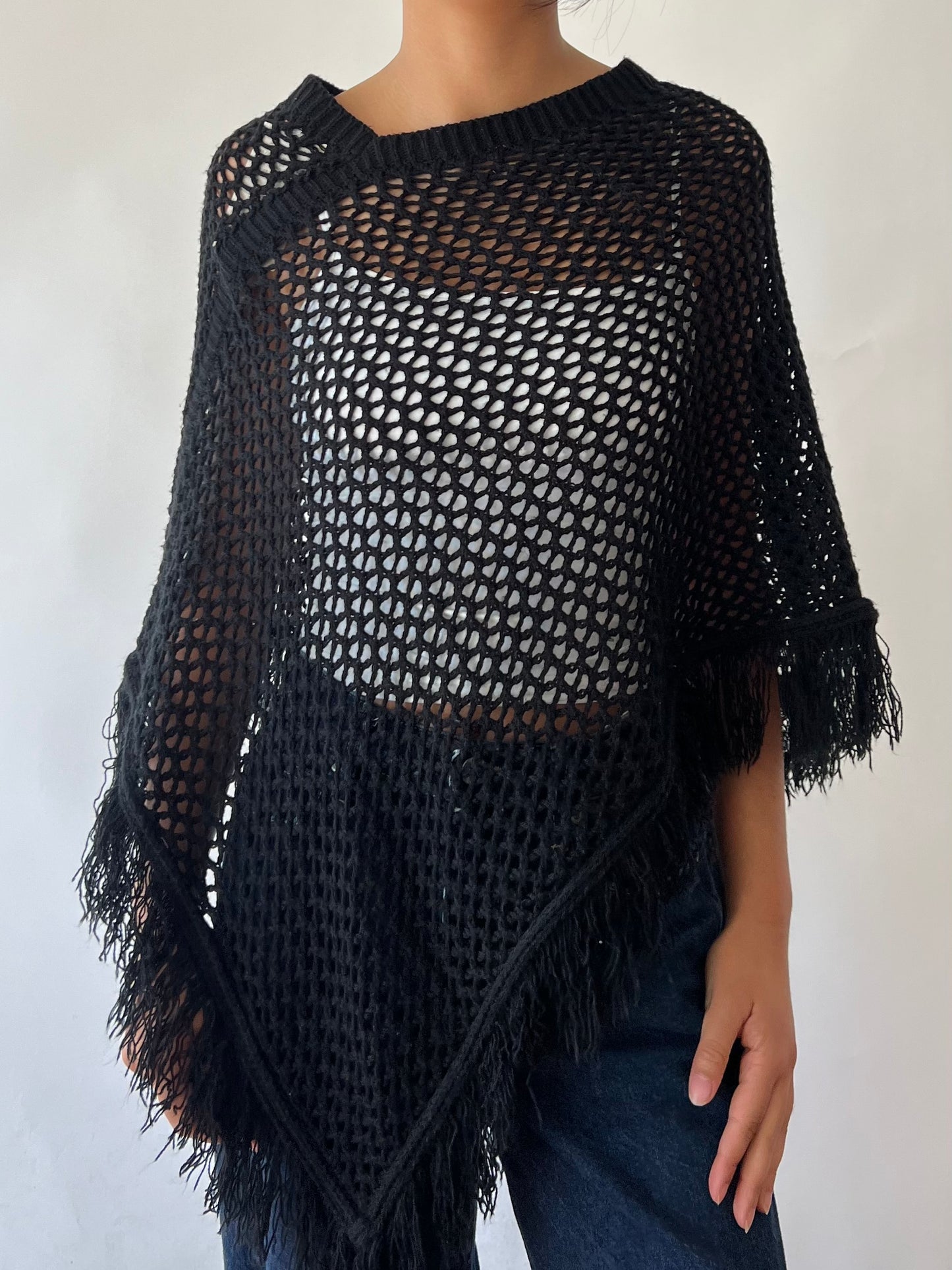 2000s black shaul poncho