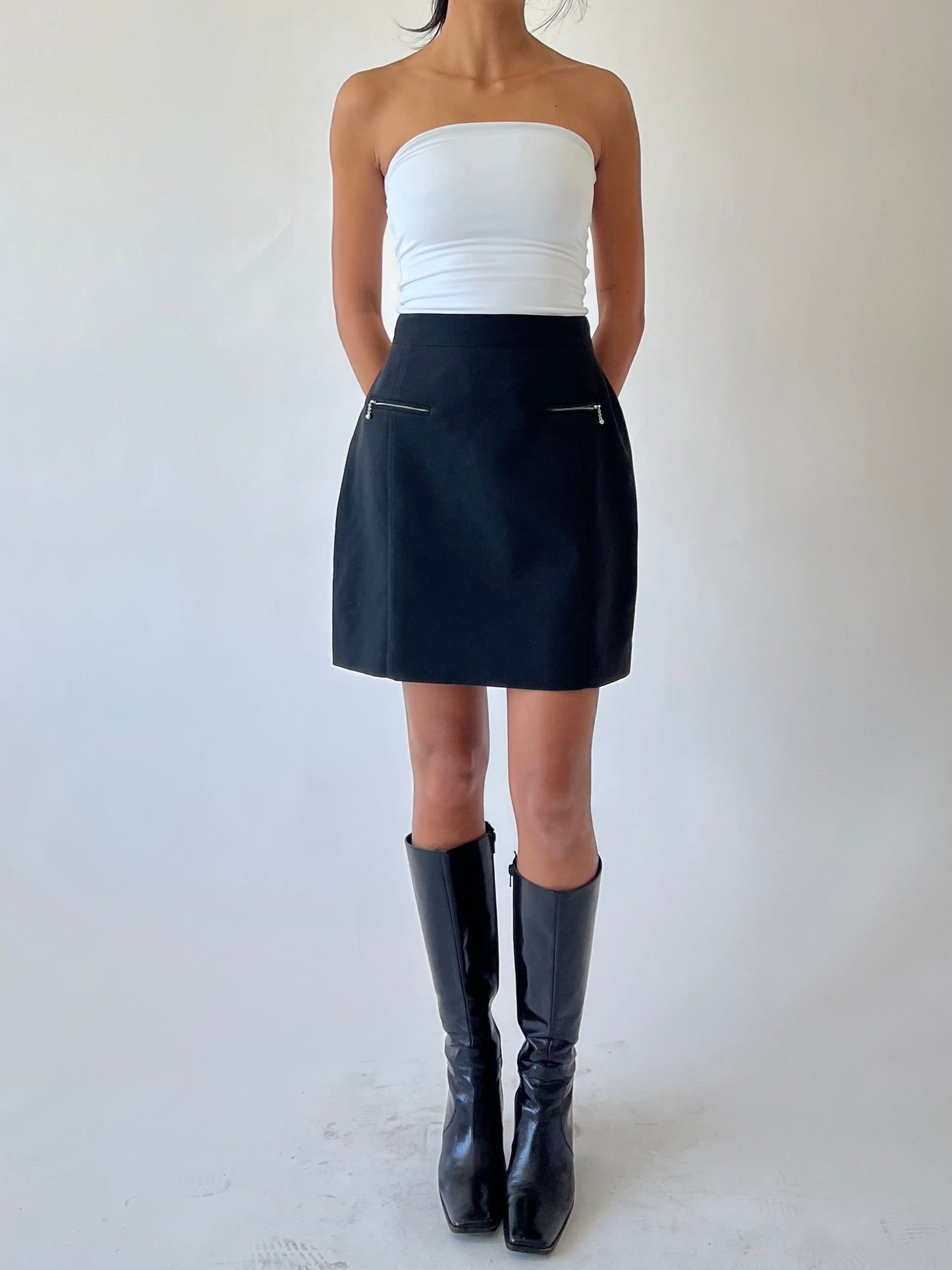 90s black mini skirt