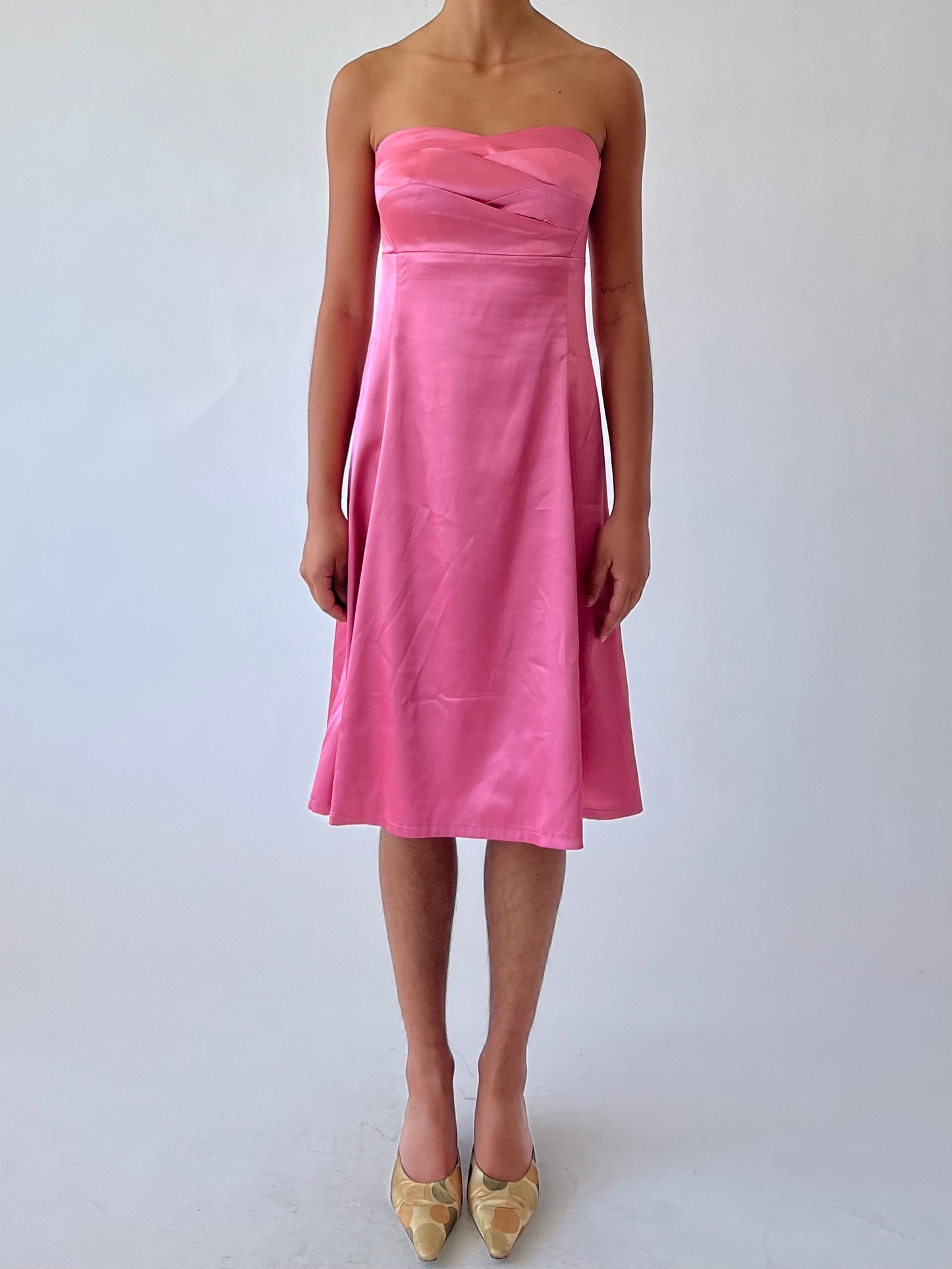 90s pink midi dress