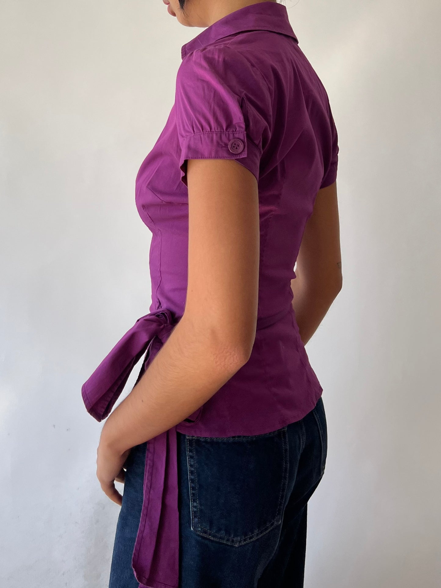 y2k purple wrap top