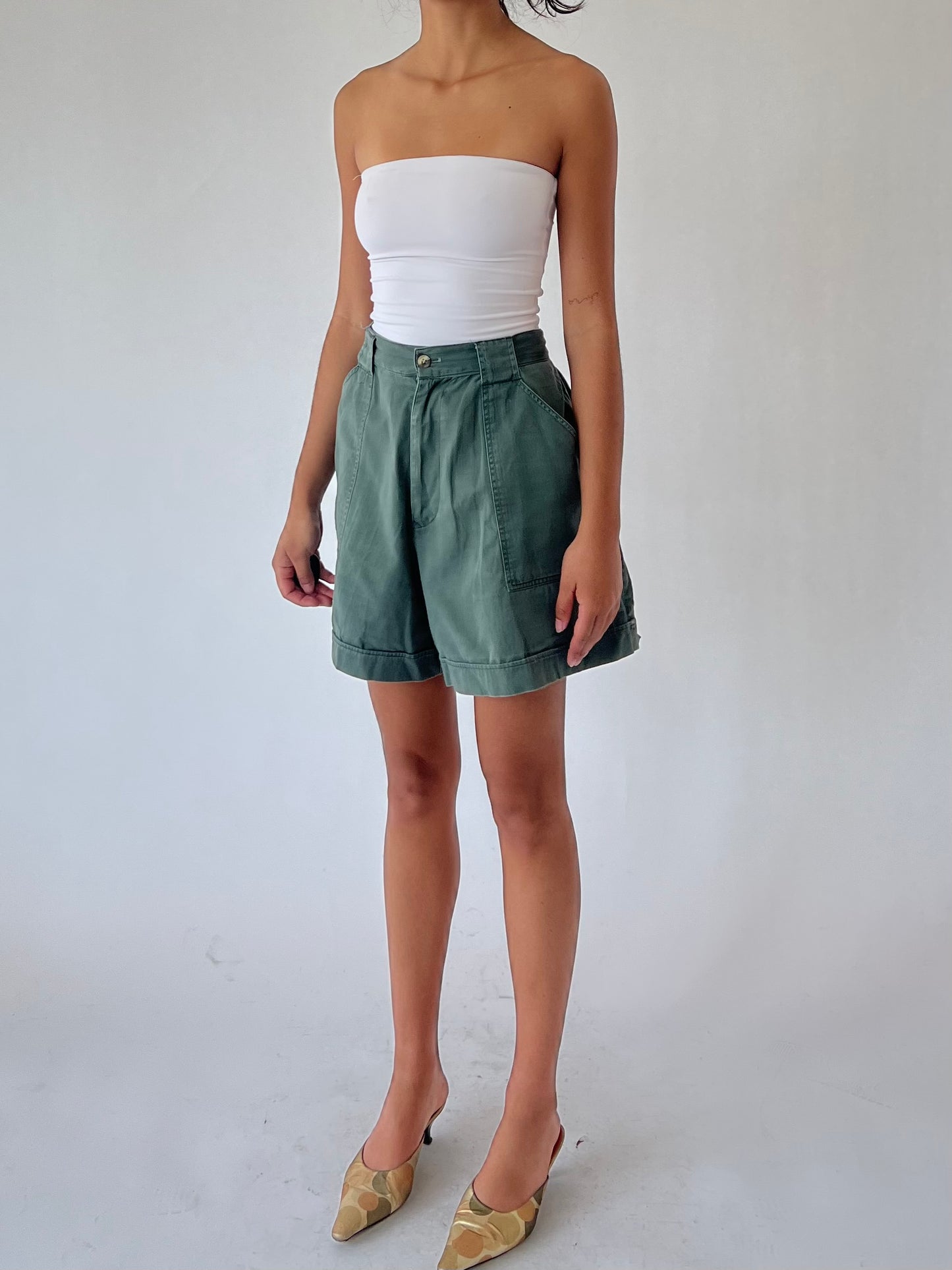 vintage denim cargo shorts