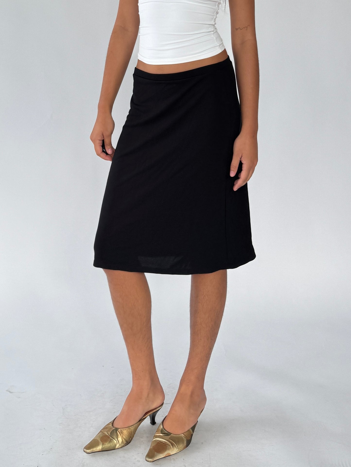 black midi skirt