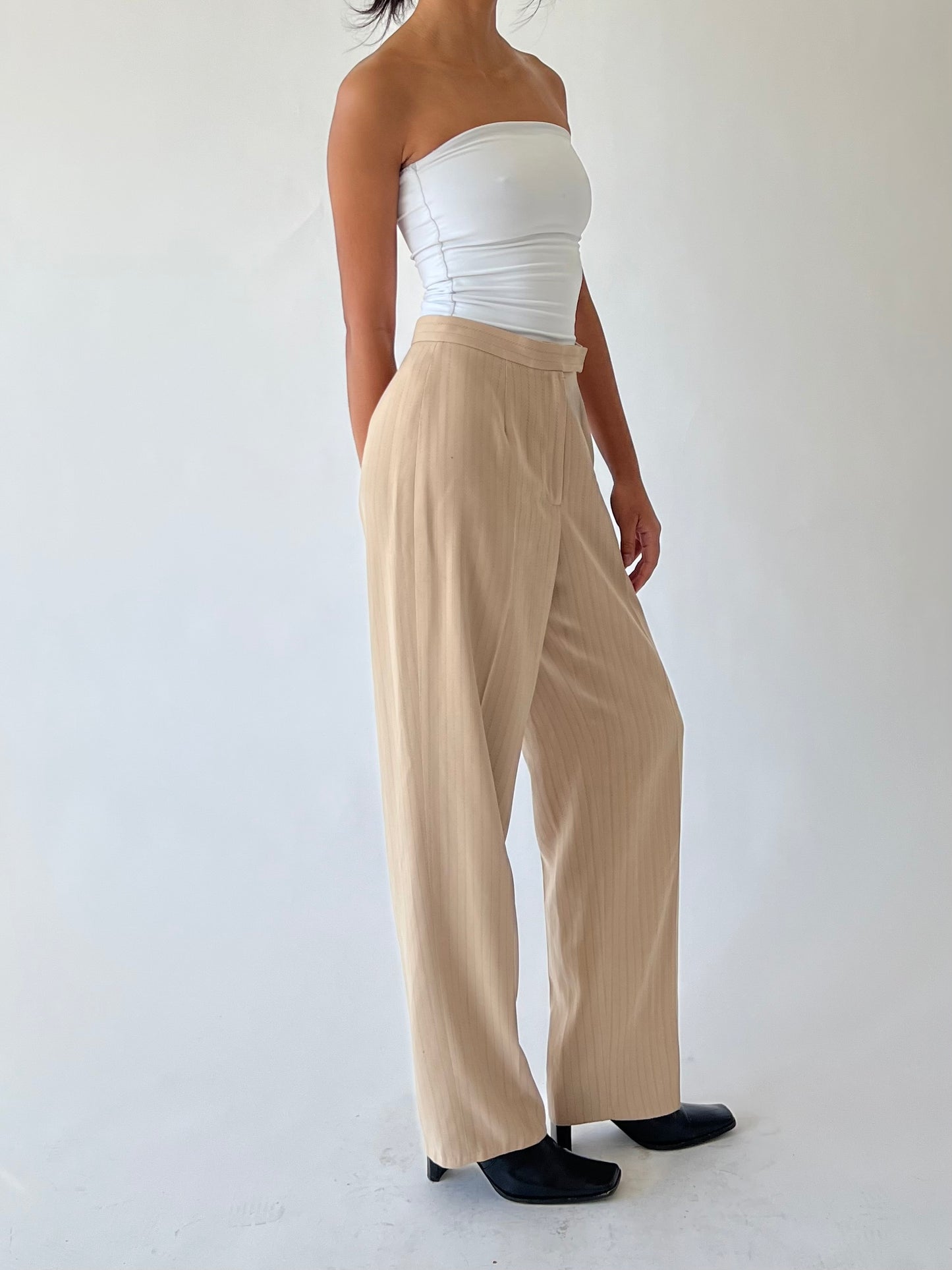 vintage tan striped pants