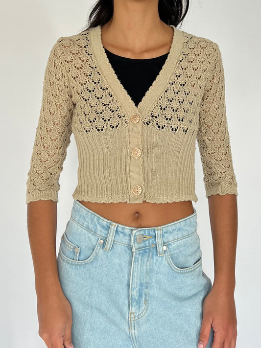 y2k crochet cropped cardigan