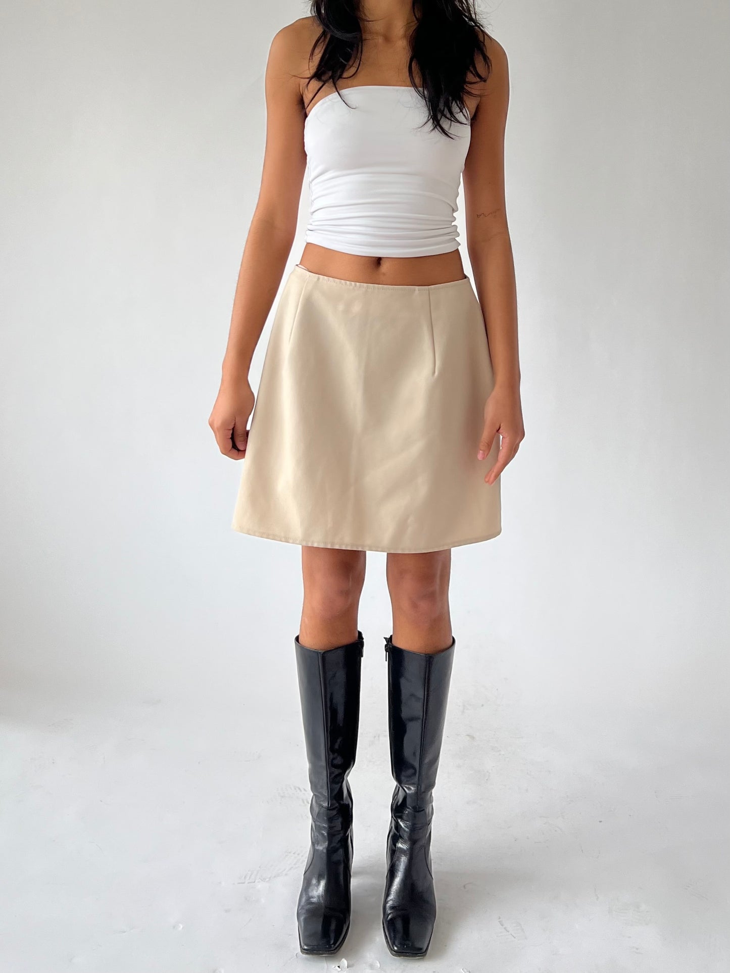 90s nude mini skirt