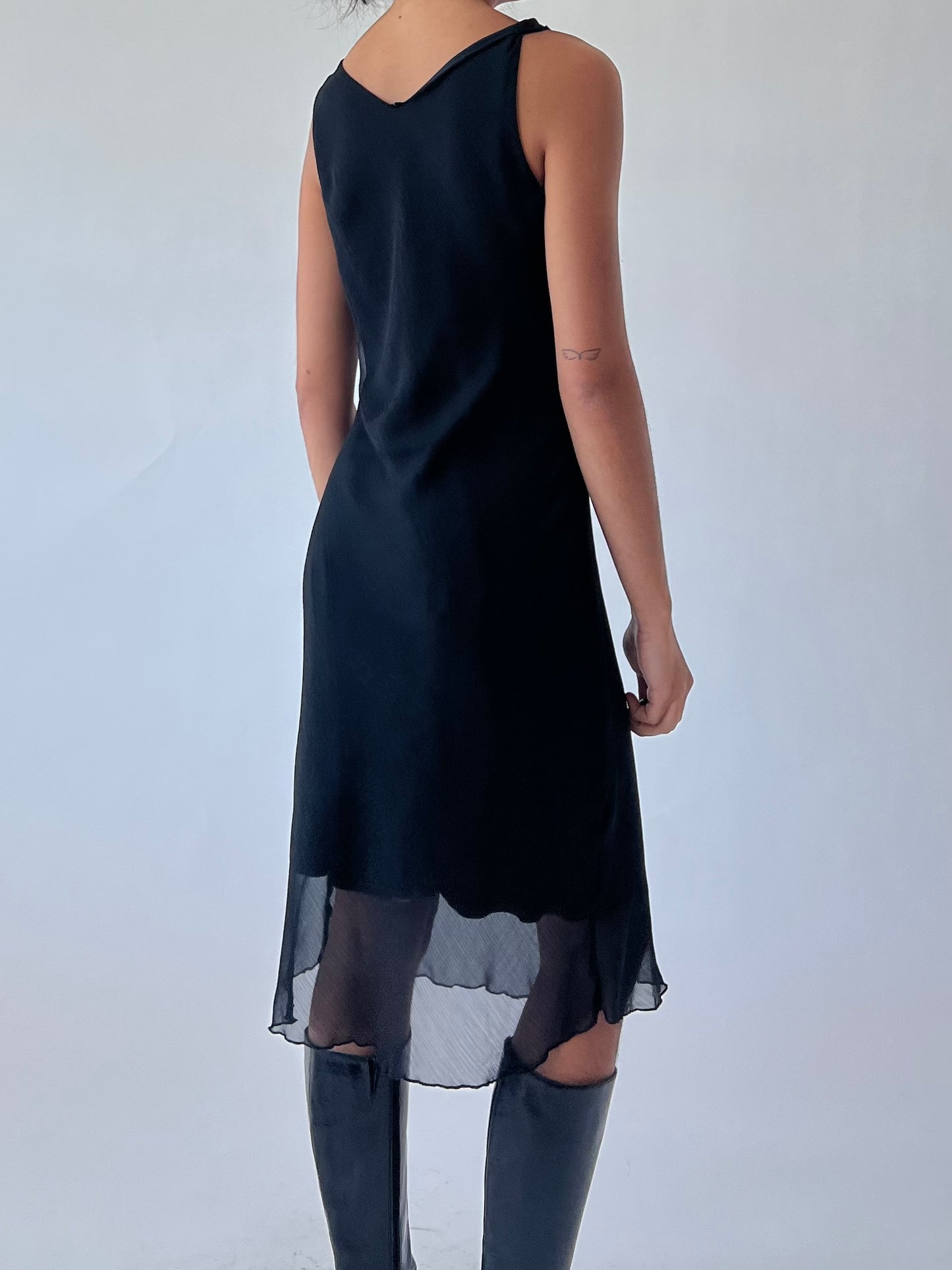 black midi dress