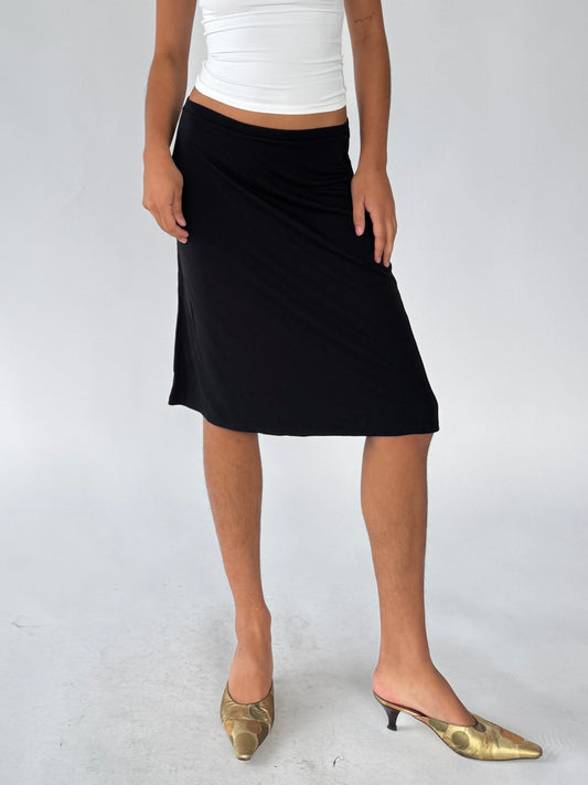 black midi skirt