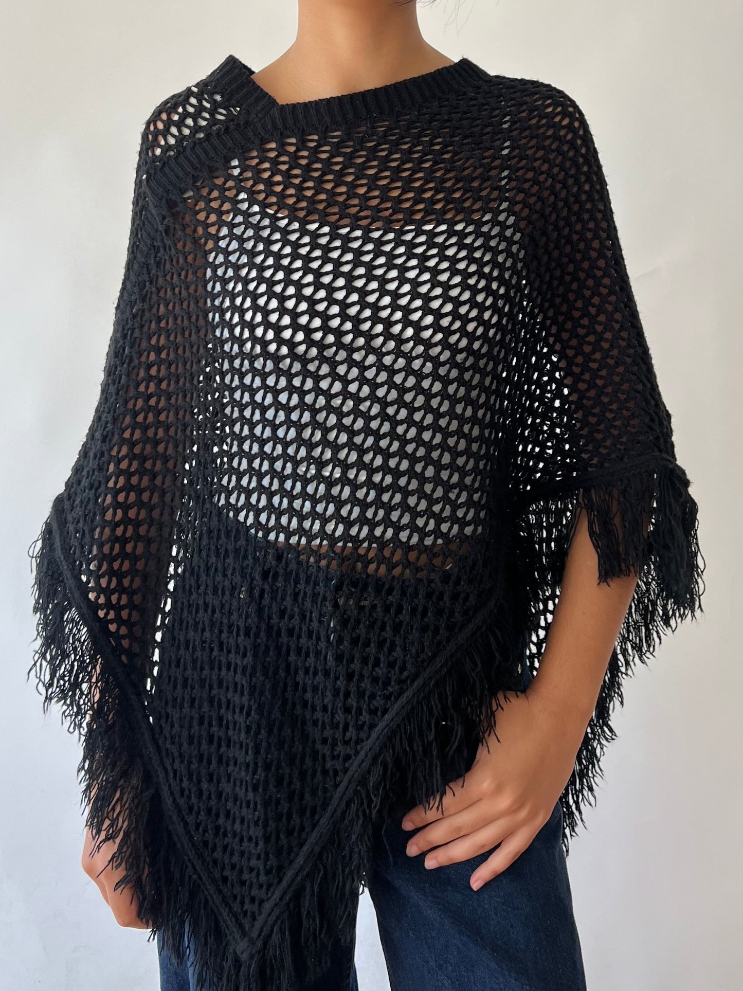 2000s black shaul poncho