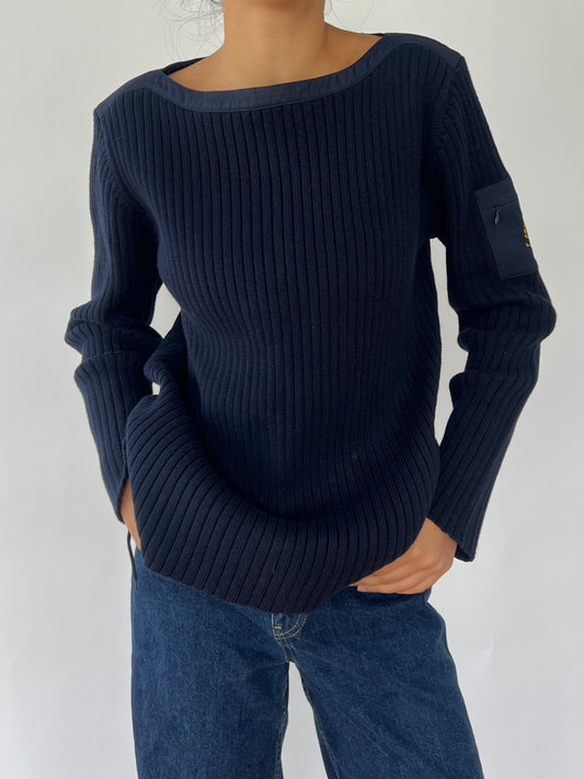 ralpkh lauren navy blue knit