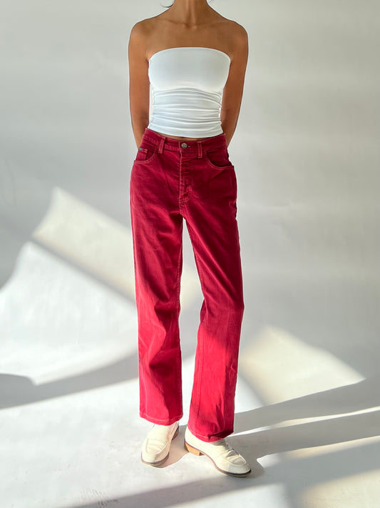 90s red jeans