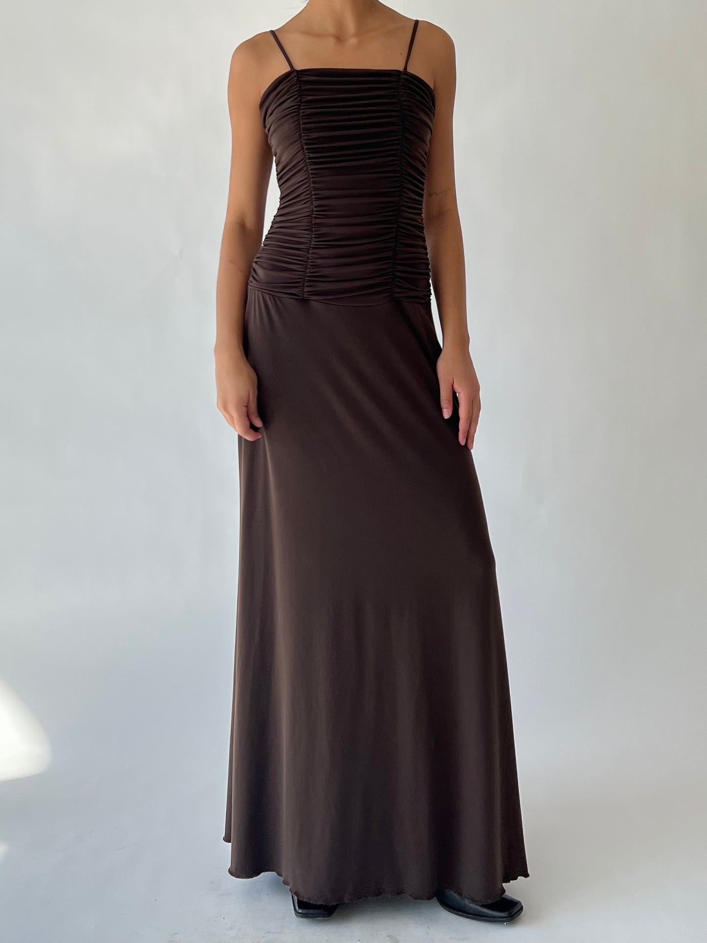 90s brown maxi dress
