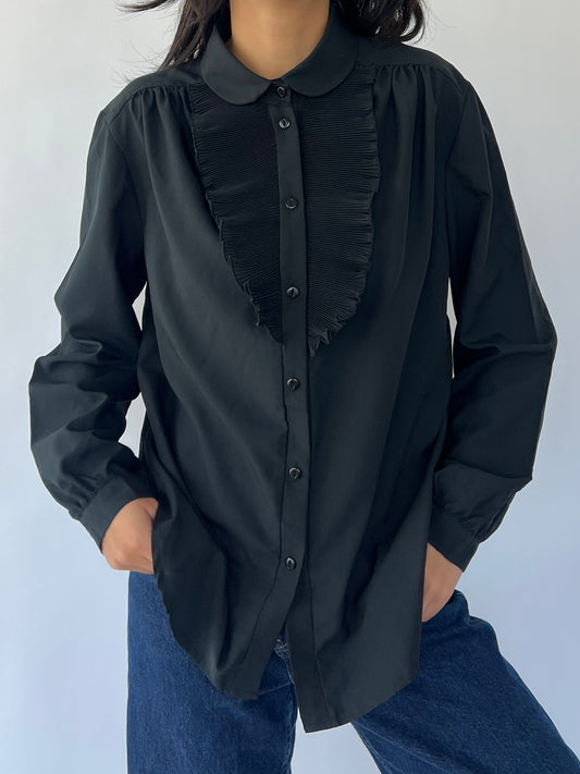 80s black blouse