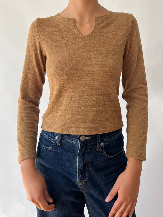 90s mustard long sleeve top