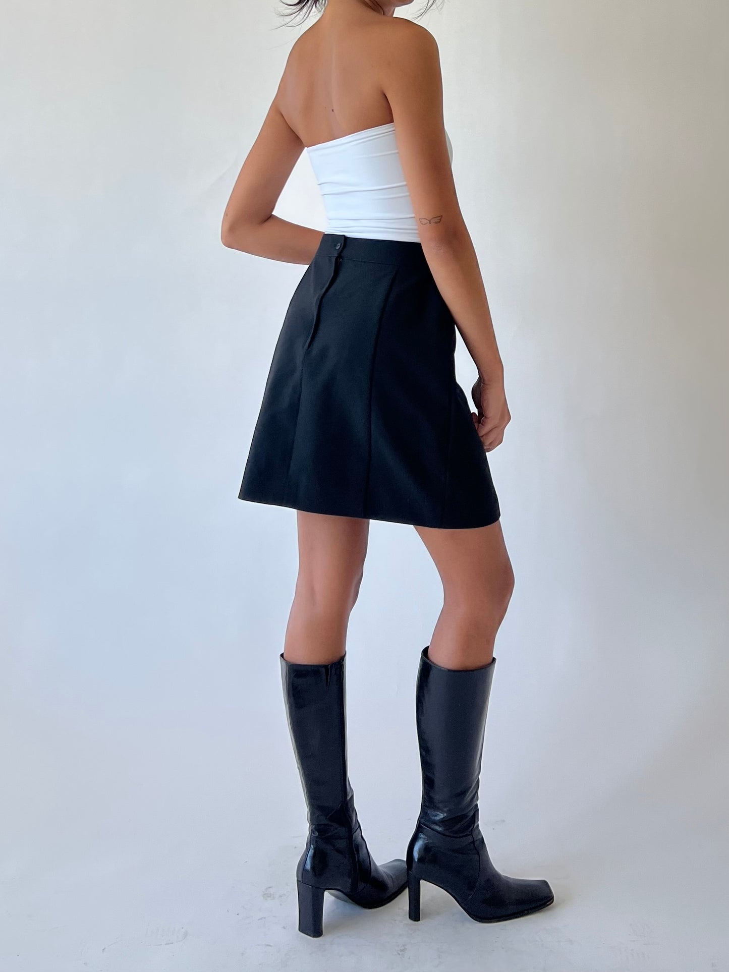 90s black mini skirt