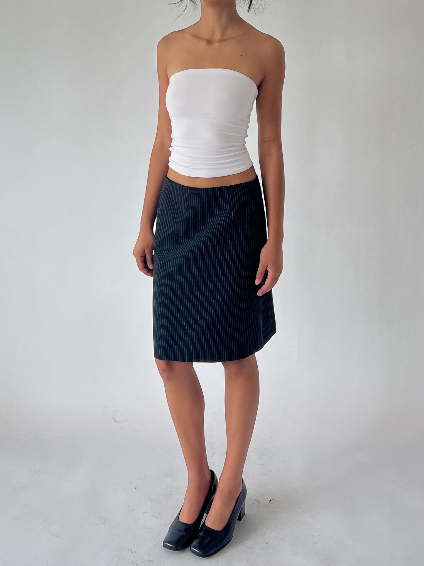 90s pin stripped skirt