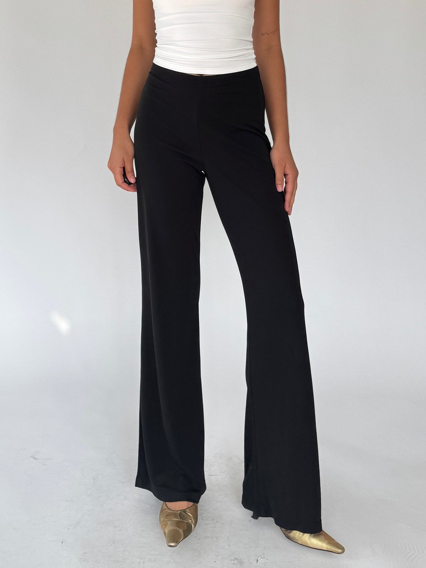 90s black wide leg pants