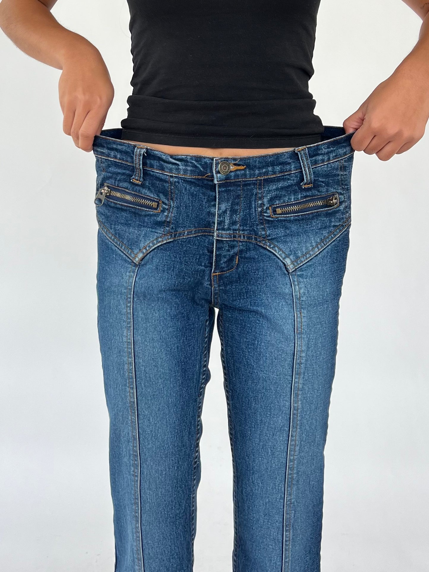 y2k dark wash flare jeans