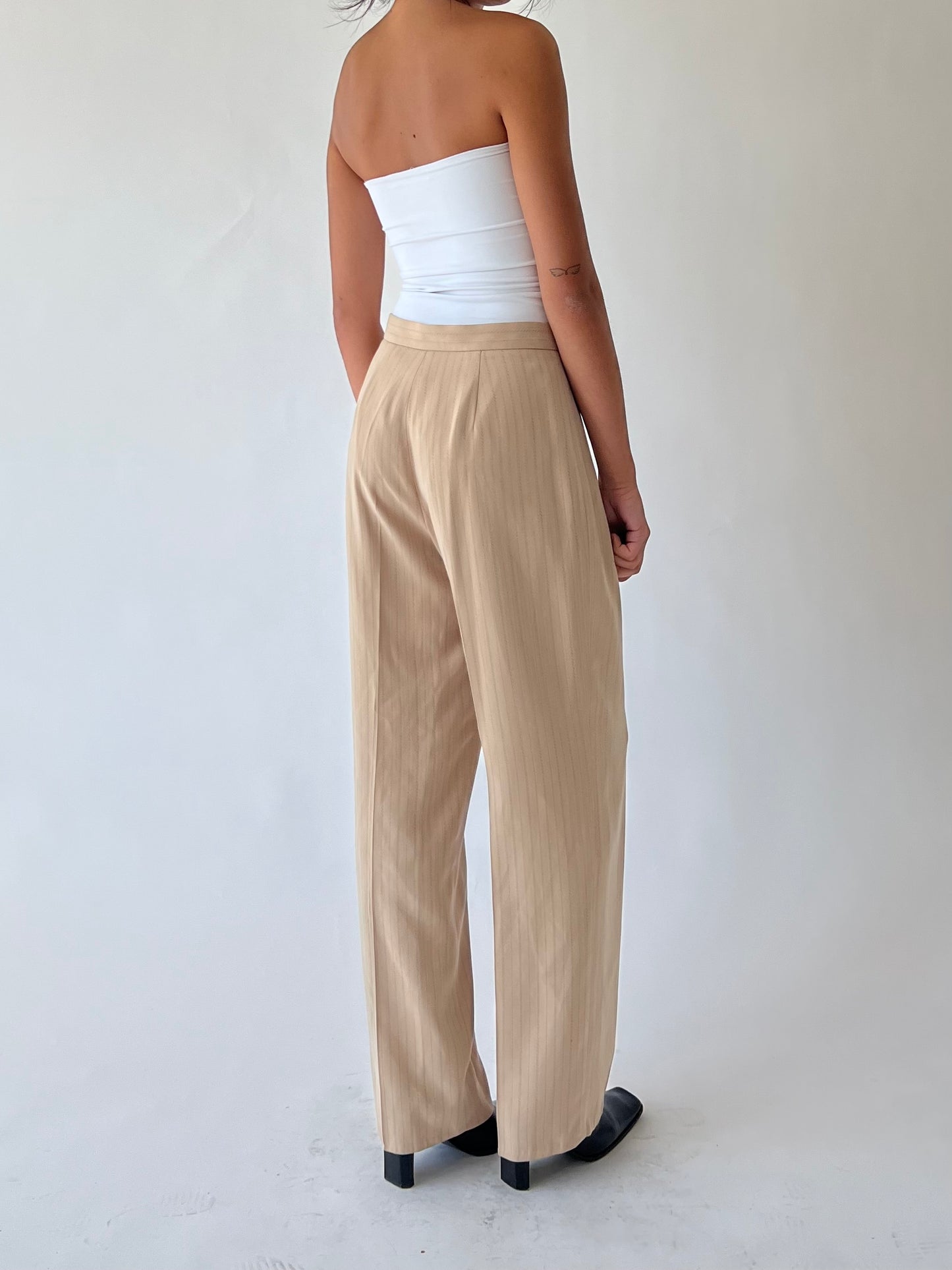 vintage tan striped pants