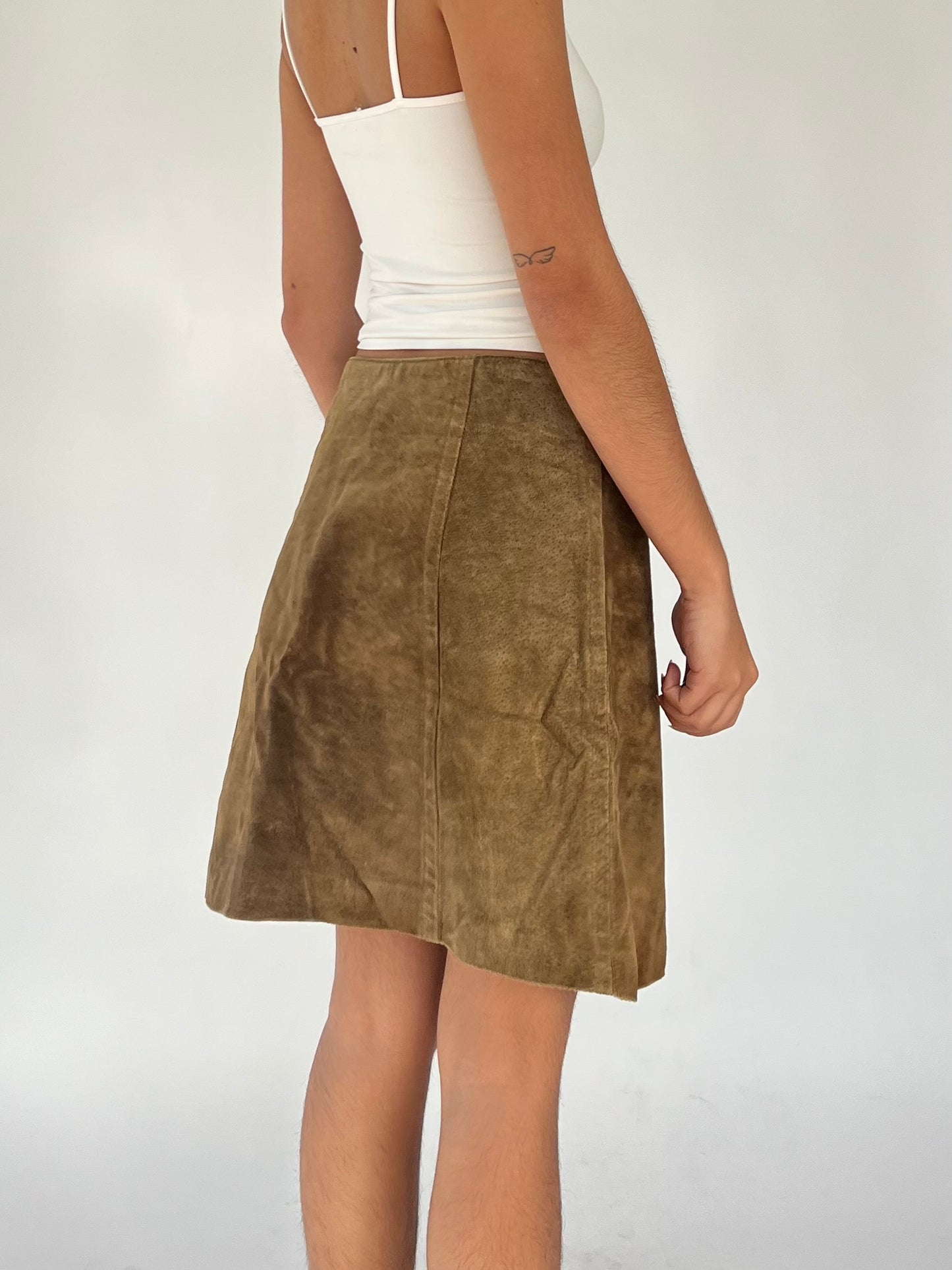 suede leather skirt