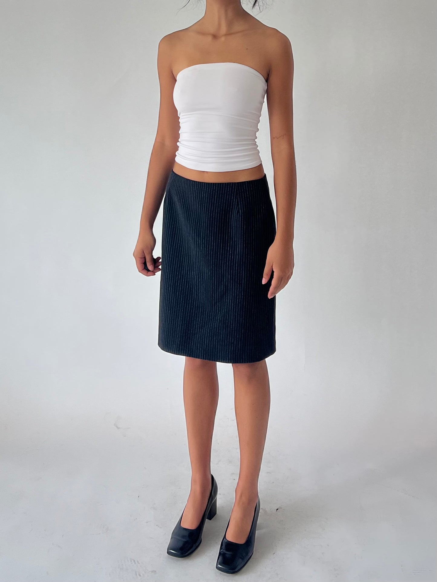 90s pin stripped skirt