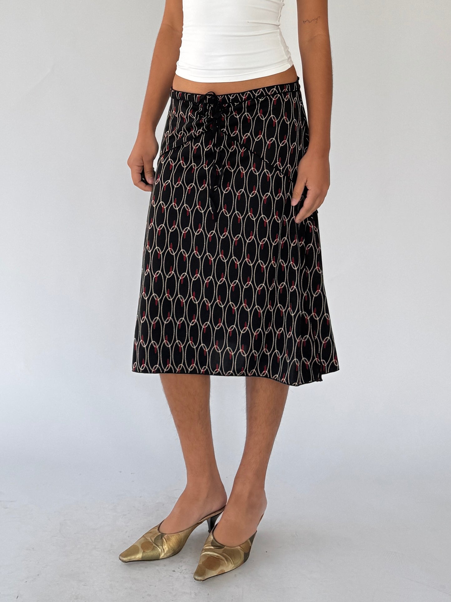 90s printed midi skirt