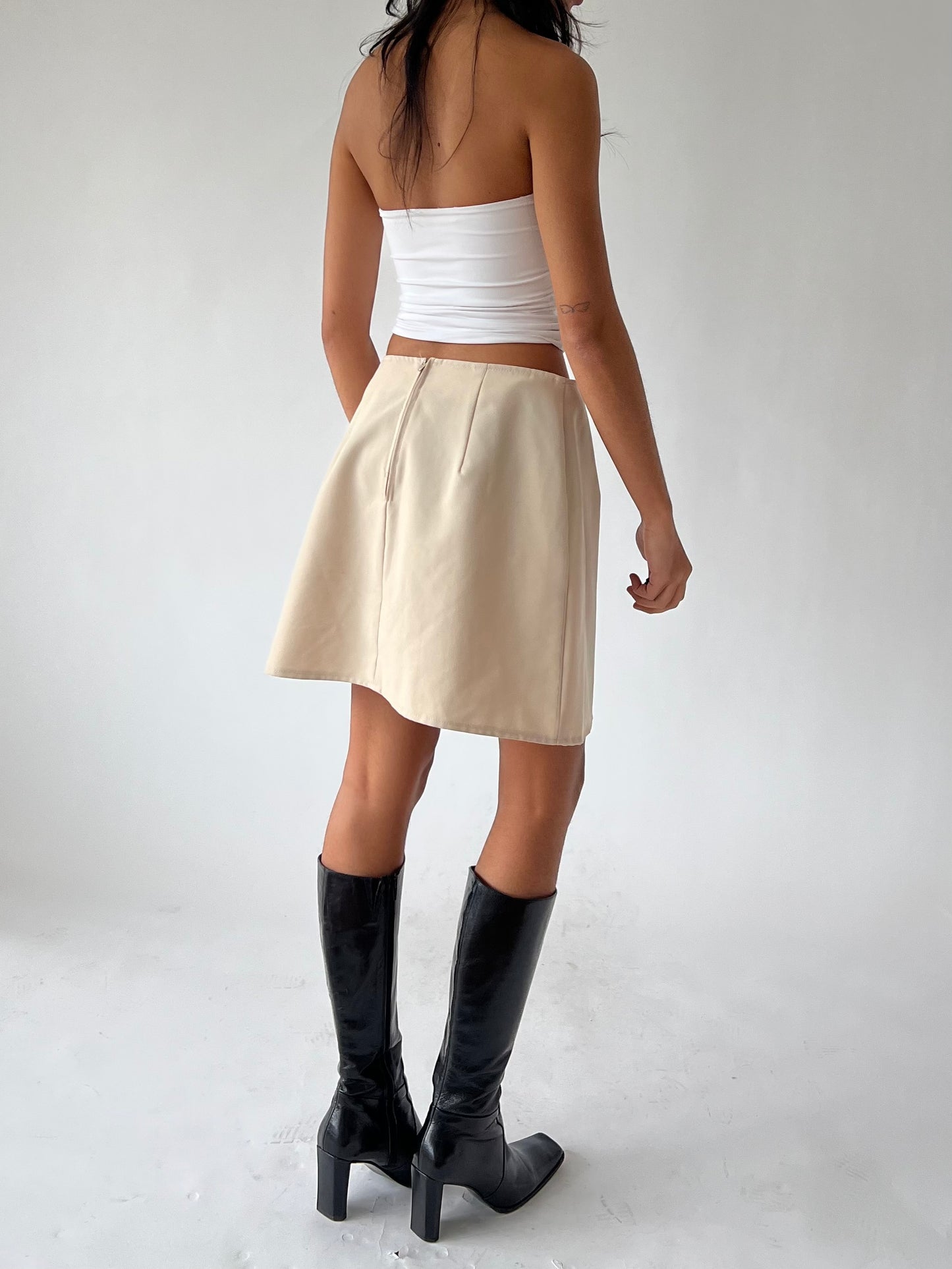 90s nude mini skirt