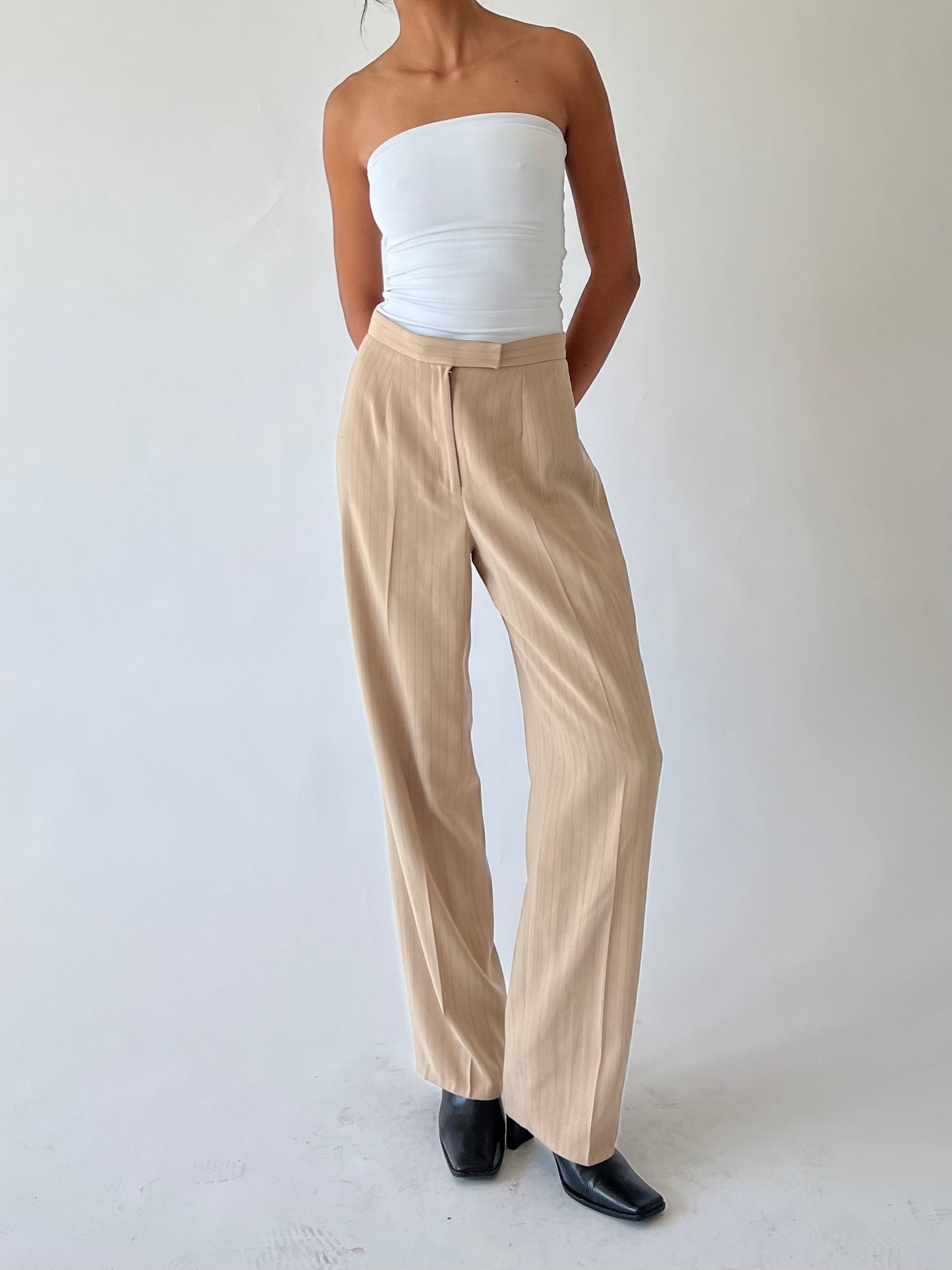 vintage tan striped pants