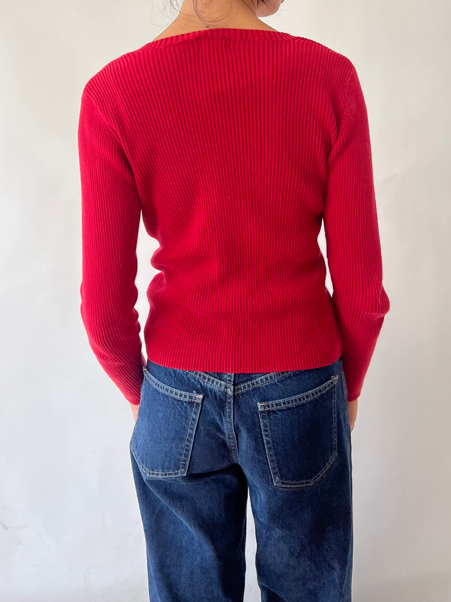 2000s ribbed red longsleeve