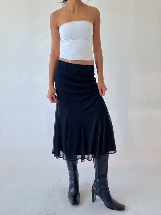 90s black midi skirt